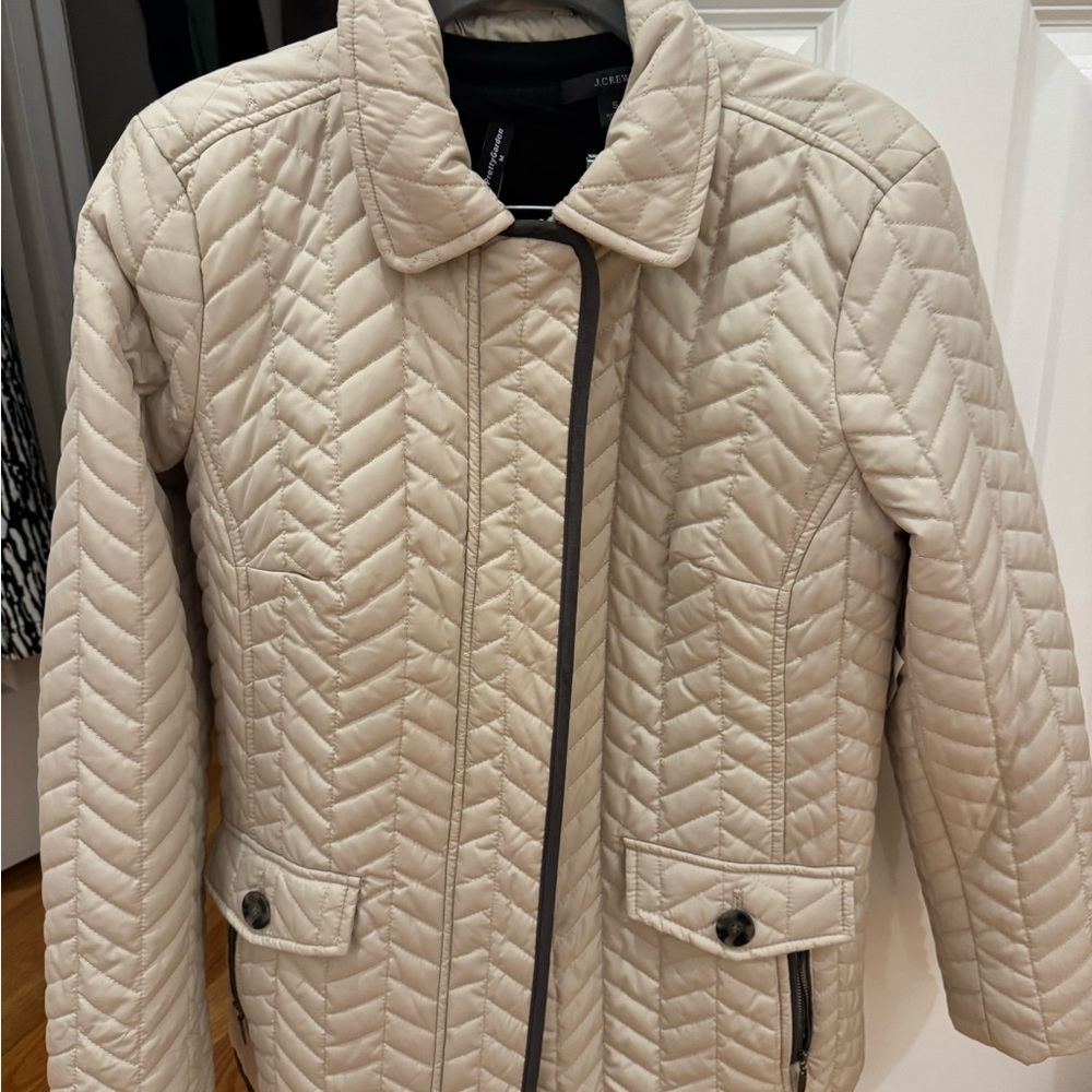 Charter Club Beige Quilted Puffer quilted jacket